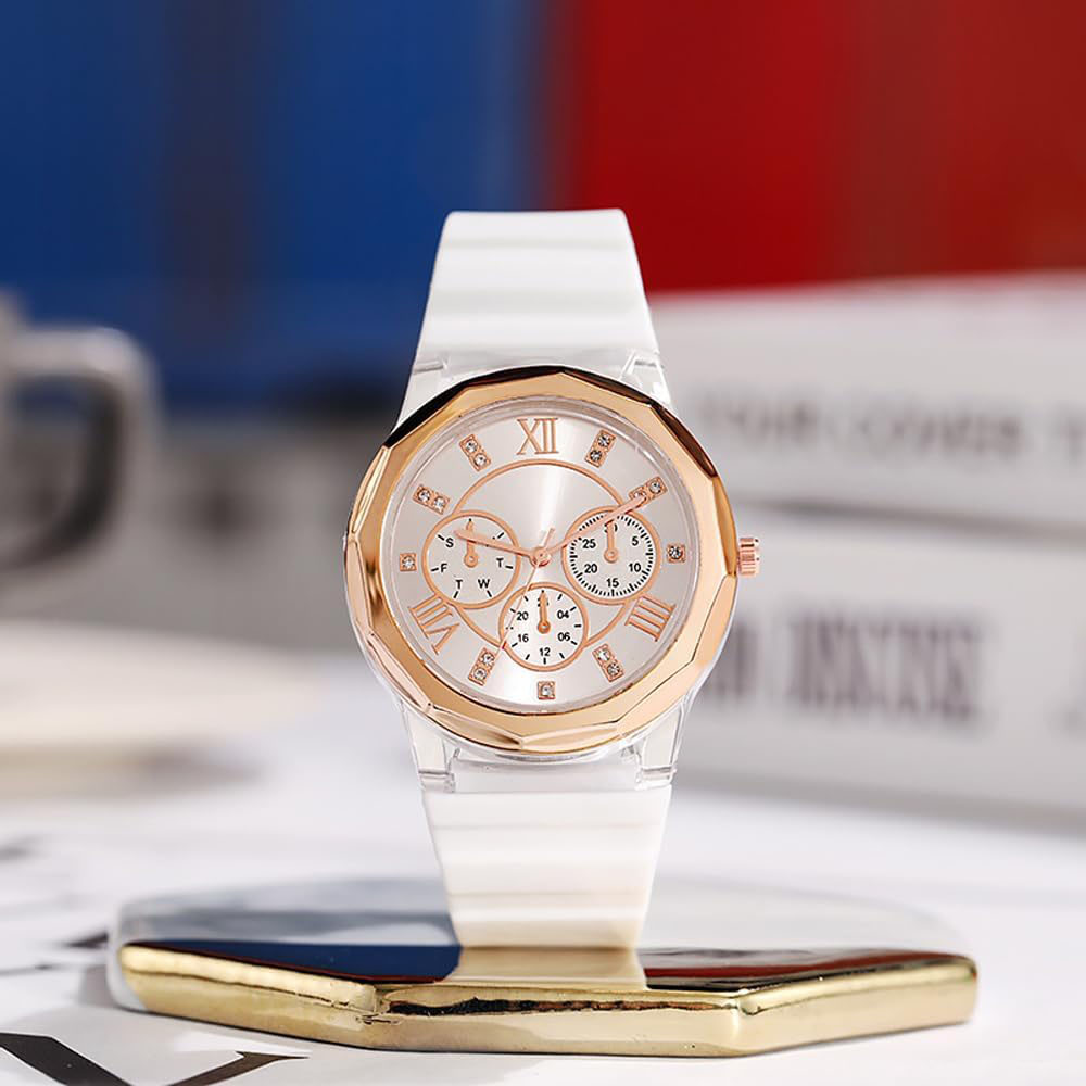 Unisex Casual  Silicone Band Roman Numeral Analog Quartz Watch